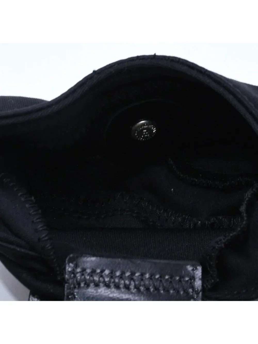 Fendi Handbag Mini Croissant Mini Mamma Pouch Case Cotton Jersey Leather Black